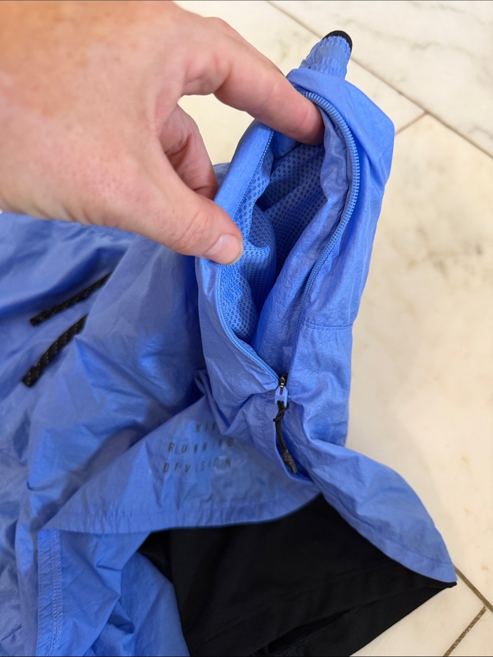 Nike Running Division medium light blue lined active athletic 3-pocket shorts - Picture 8 of 10